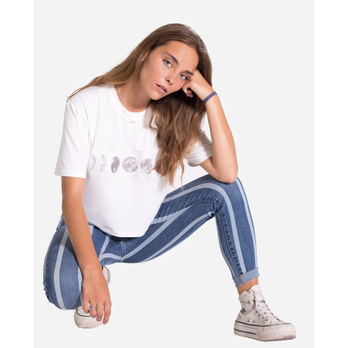 PANTALÓN DENIM RAYAS · AZUL