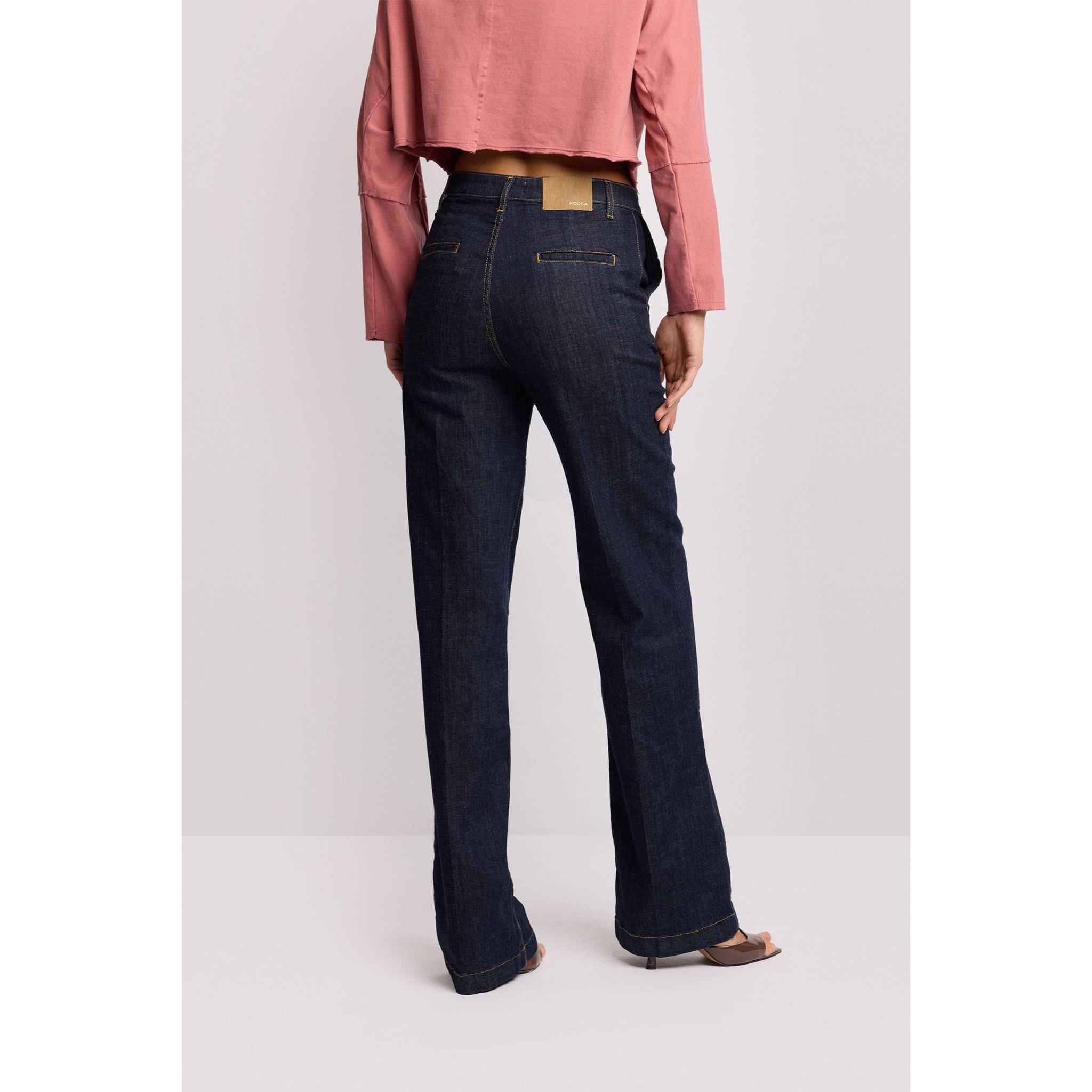 Kocca - Pantaloni denim modello flare Donna, Denim
