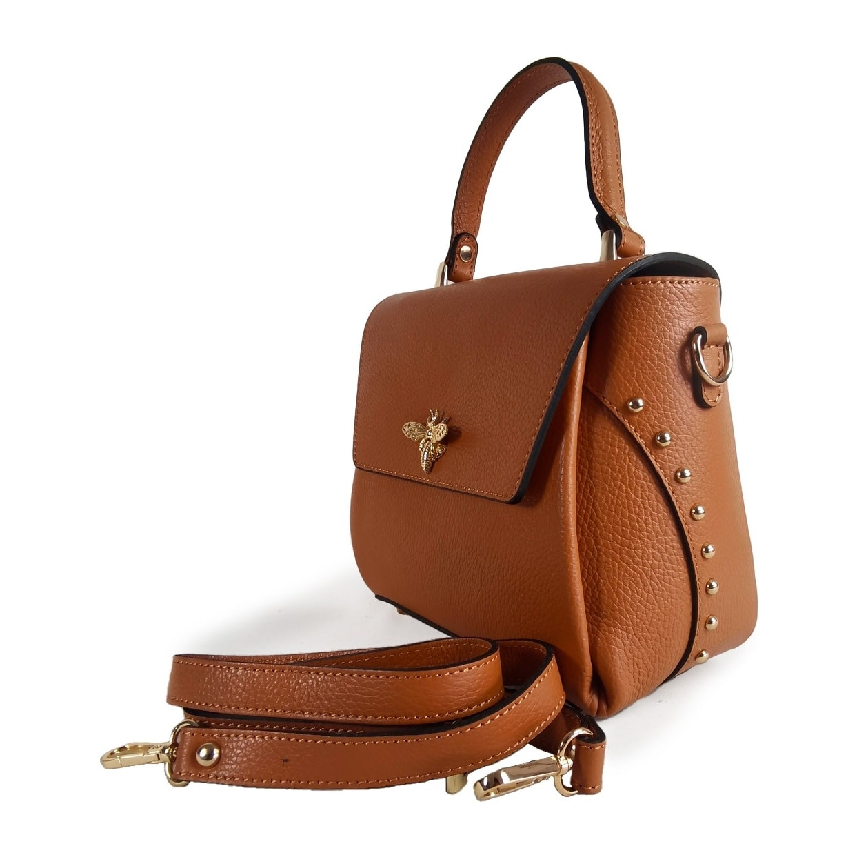 Borse Donna colore Cuoio-in pelle Made in Italy 22x22x12cm