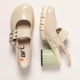 Sandalias con tacón 1922 NAPPA SHINNY CREAM/ MALIBU color Cream