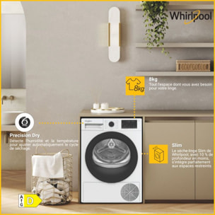 Sèche linge pompe à chaleur WHIRLPOOL CWSD83MWBSFR