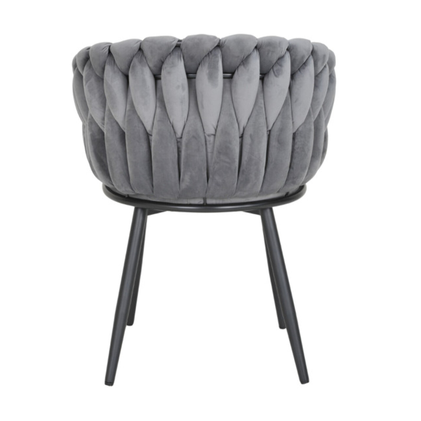 Chaise en velours tressé avec accoudoirs et pieds en métal - MELODIE 2
