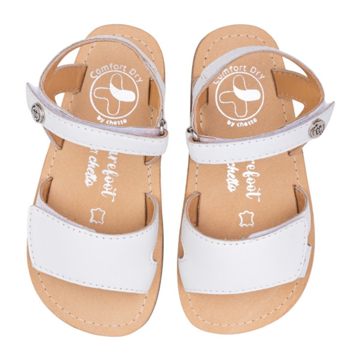 SANDALIA BAREFOOT PIEL CHETTO ESTILO CLÁSICO BLANCO
