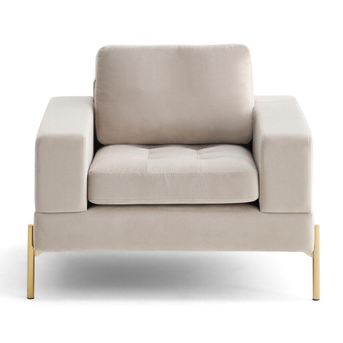 Isaure - fauteuil en velours - Beige