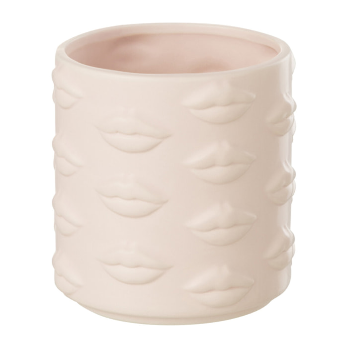J-Line vase Bisou Dolomie - poterie - rose - 2 pcs - Ø 14 cm