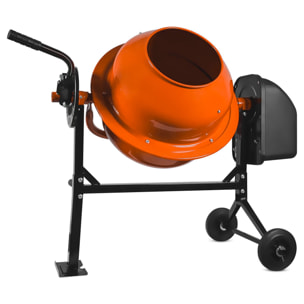 Betoniera Elettrica 140 Litri 550 Watt Impastatrice Miscelatore Cemento Con 2 Ruote Certificazione CE Telaio In Acciaio Per Malta Calcestruzzo 30 RPM