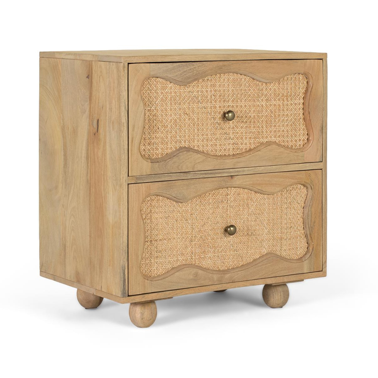 Table de chevet en bois de manguier 60 cm style boho méditerranéen