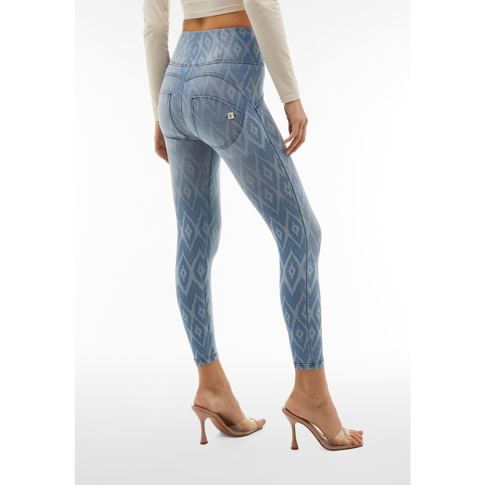 Jeggings push up WR.UP® vita alta stampa geometrica all over