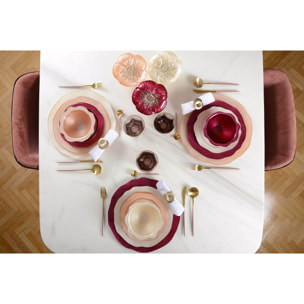 Lot de 6 Assiette de présentation fuchsia