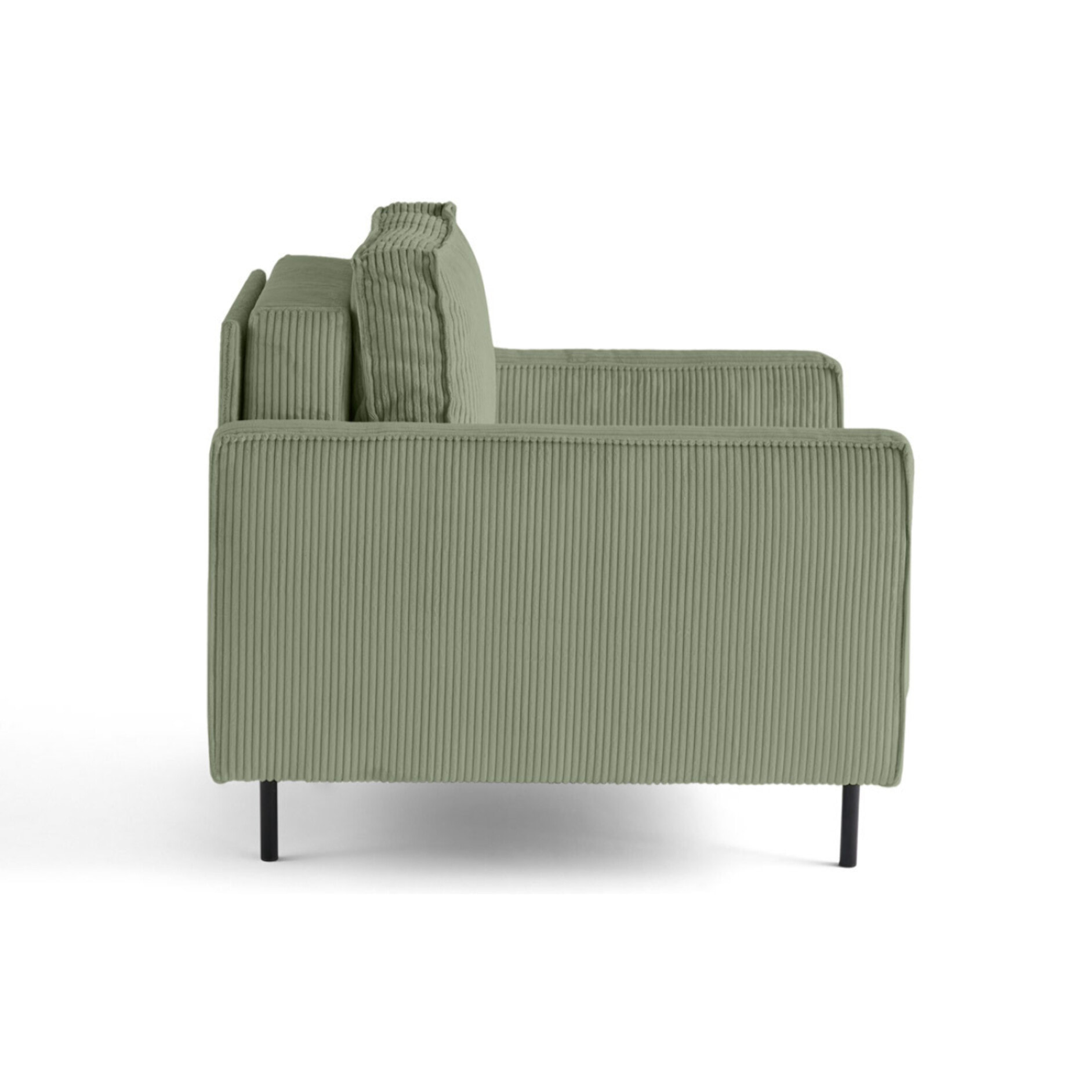 Charlie - fauteuil - pieds hauts - en velours côtelé - Vert sauge