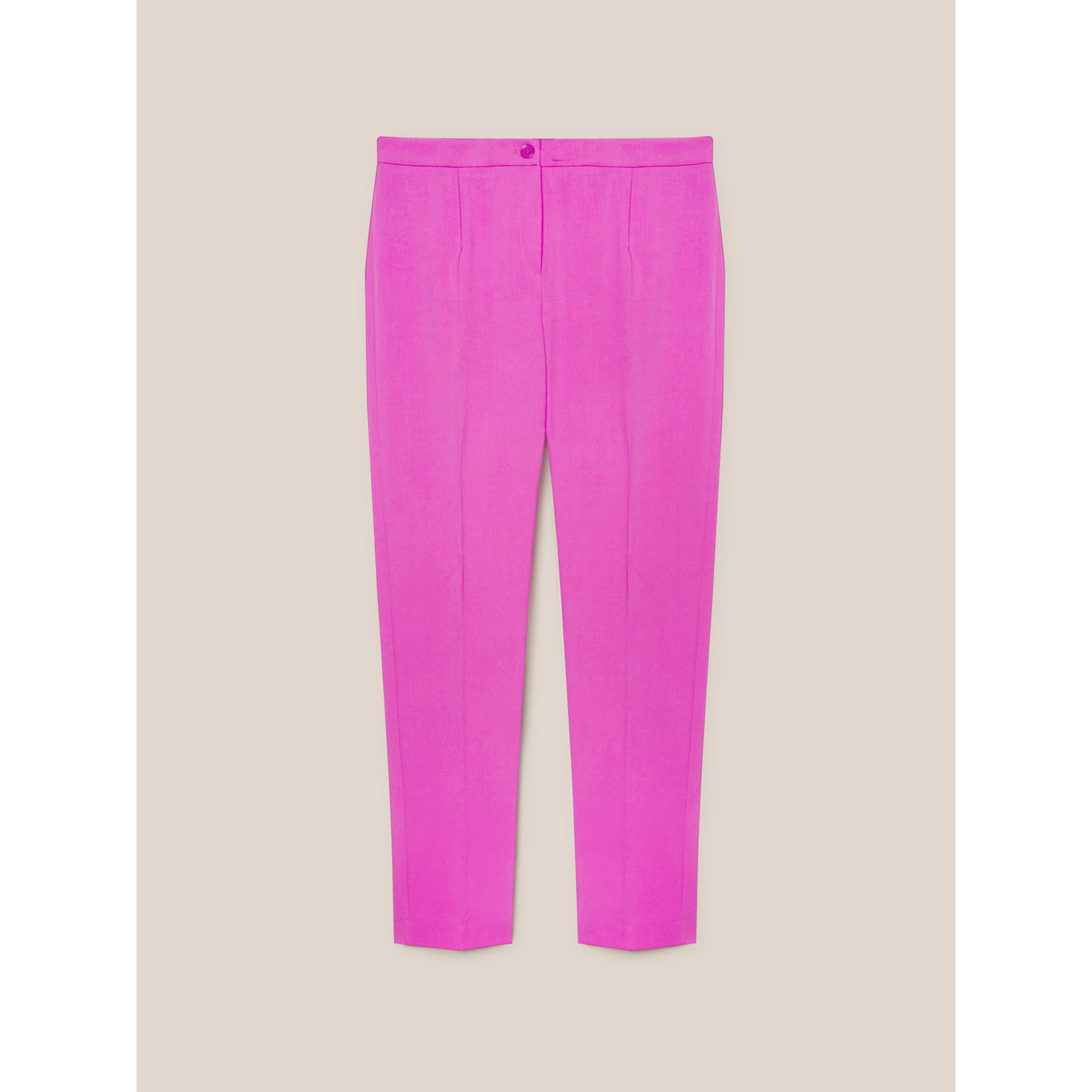 Elena Mirò - Pantalones rectos de sarga elástica - Fuchsia