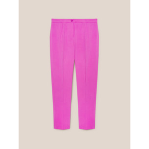 Elena Mirò - Pantalones rectos de sarga elástica - Fuchsia