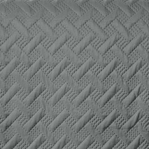Couverture molletonné surpiquage graphique - Gris Foncé