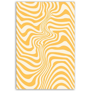 Tableau motifs ondulés jaune pastel Toile imprimée
