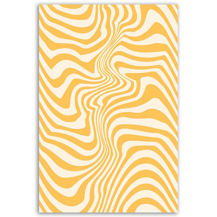 Tableau motifs ondulés jaune pastel Toile imprimée