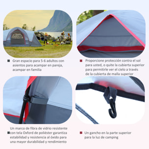 Tienda De Camping de Poliéster Oxford 455x230x180cm Gris