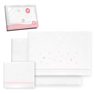 Juego de Sábanas de Cuna Franela Estrellas Luna