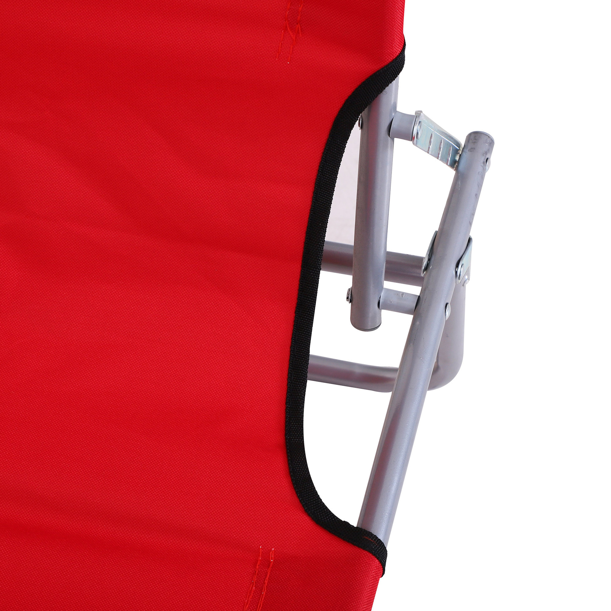 Tumbona Plegable Tumbona de Jardín Exterior Reclinable con Toldo Desmontable con ángulo Regulable Respaldo Ajustable en 4 Niveles para Terraza Piscina Patio 187x58x36 cm Rojo