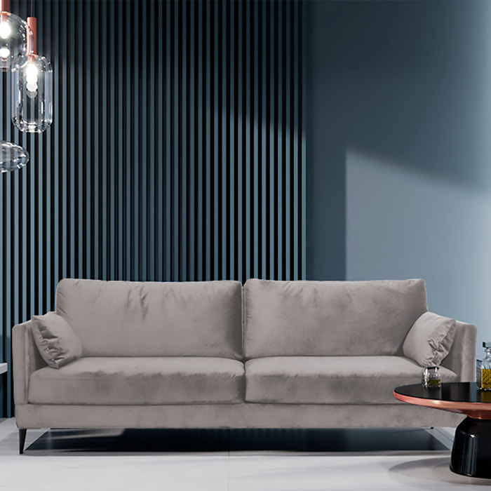 Canapé Velours Droit Splendido - 3 Places