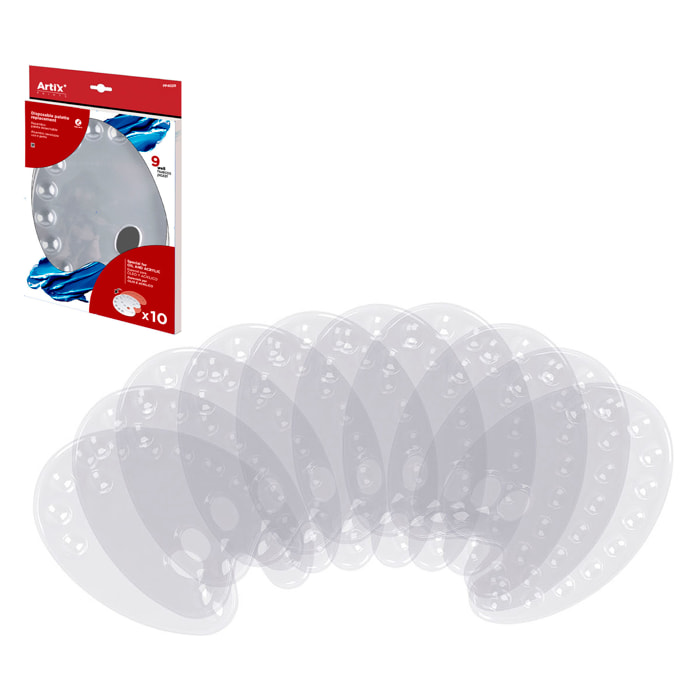12 packs PALETA DESECHABLE 10 Uds. 9 huecos.