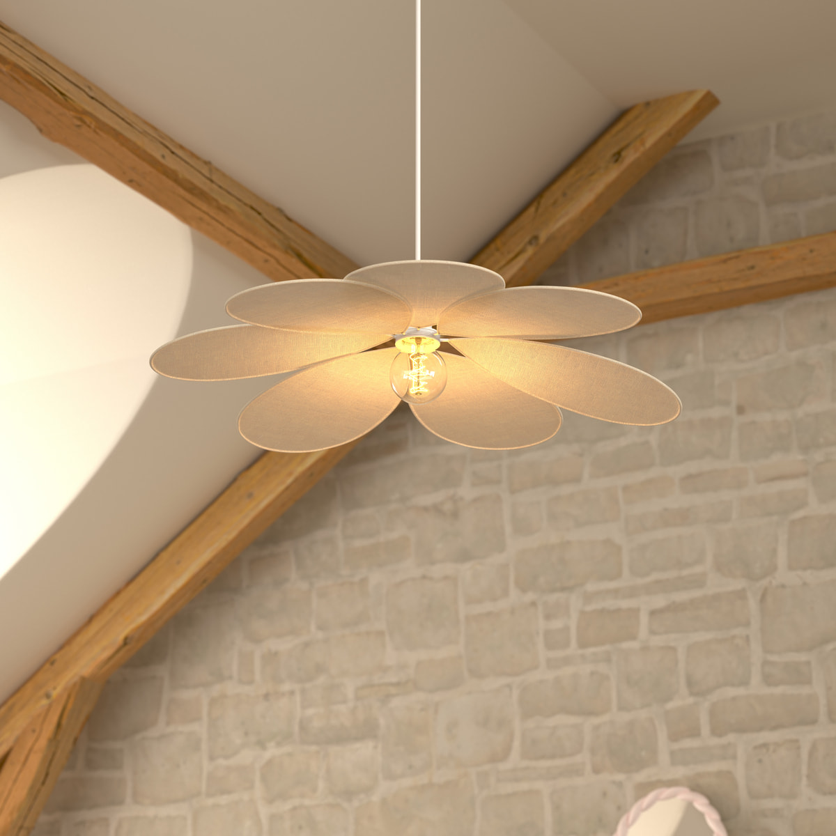 Suspension pétales "Naya" beige D100cm