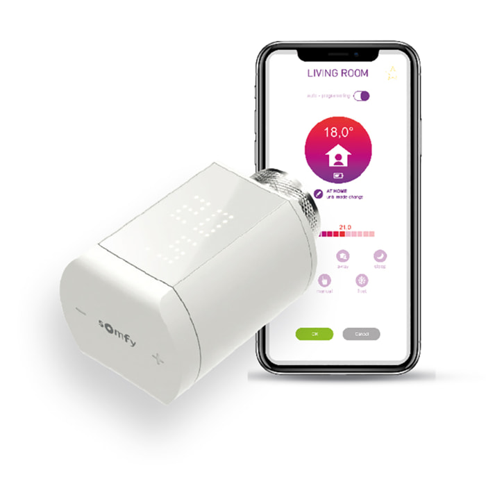 Vanne thermostatique connectée io - Pour contrôler la température des radiateurs à eau chaude avec Tahoma (switch)