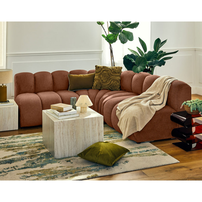 Debbie - module d'assise en tissu texturé - Terracotta