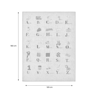 Tapis éducatif intérieur enfant beige abécédaire SCOTY