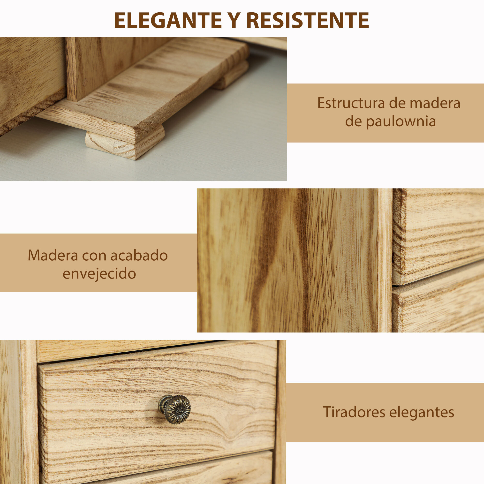 Caja Joyero de Madera de 4 Niveles Joyero Mujer Organizador Grande con 2 Cajones Espejo para Pendientes Anillos Collares Natural