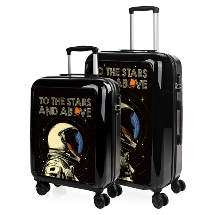 Juego De Maletas Pc Itaca Base Negro Negro Above