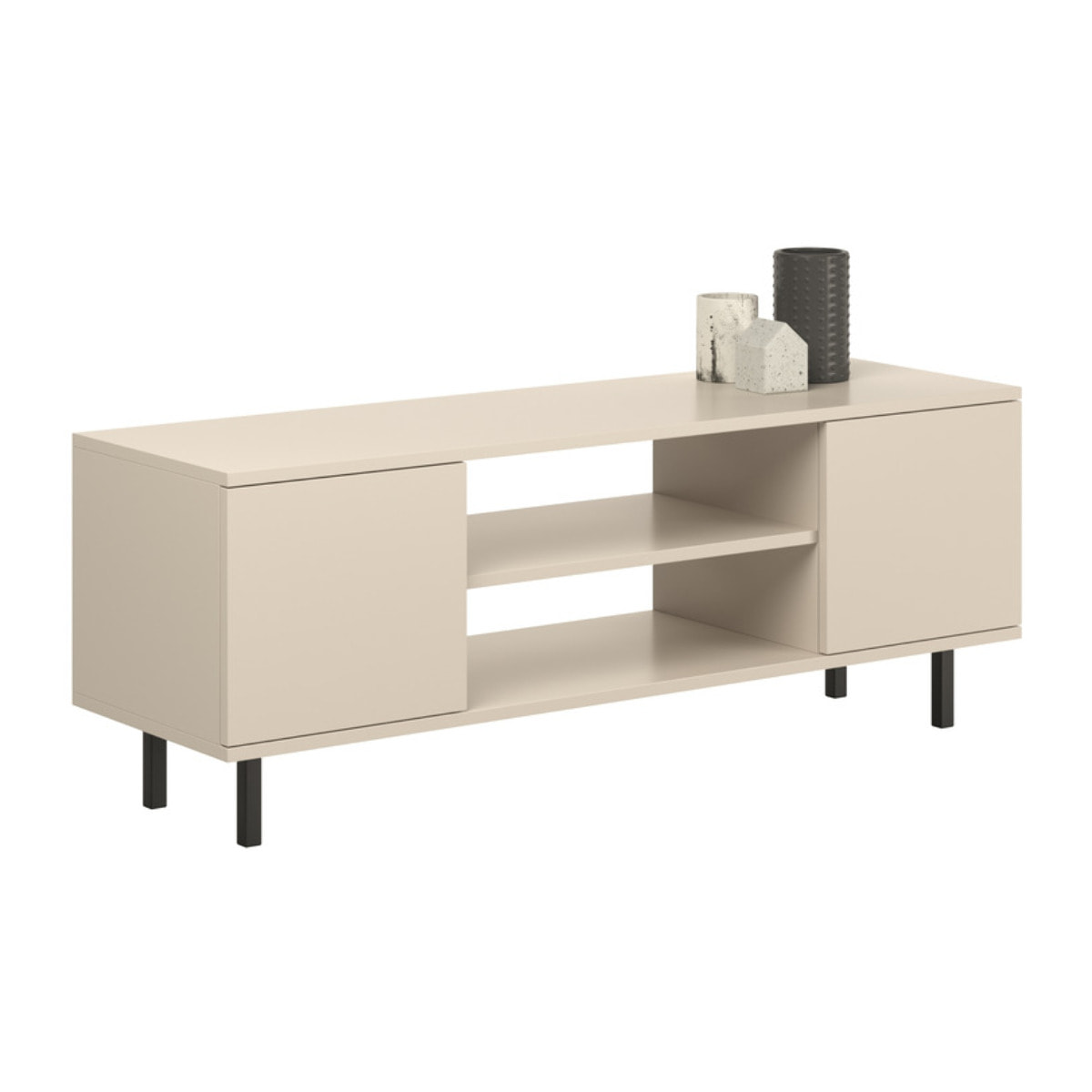Mobile TV Focus 155 cm in cashmere con gambe nere