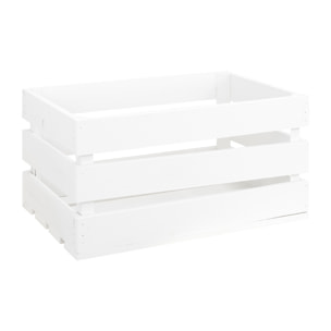 Caja de madera maciza en tono blanco grande Alto: 25.5 Largo: 49 Ancho: 29.5