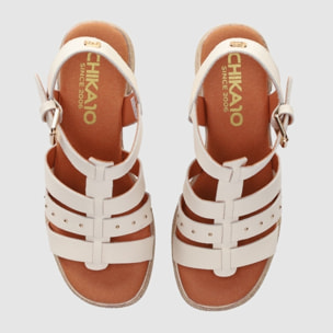 Sandalias de Piel - Blanco - Tacón: 7 cm