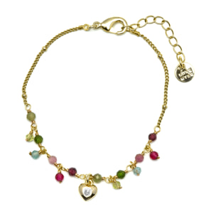 Pulsera de Cristal Morado acabada en oro amarillo de 18K