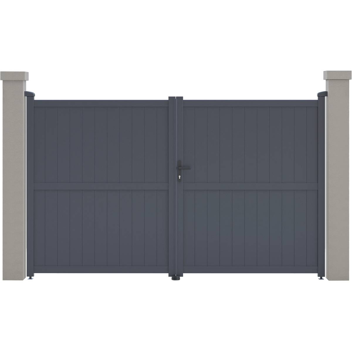 Portail aluminium "Maurice" - 299.5 x 180.9 cm - Gris