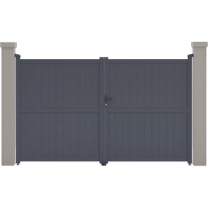 Portail aluminium "Maurice" - 299.5 x 180.9 cm - Gris