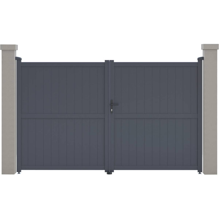 Portail aluminium "Maurice" - 299.5 x 180.9 cm - Gris