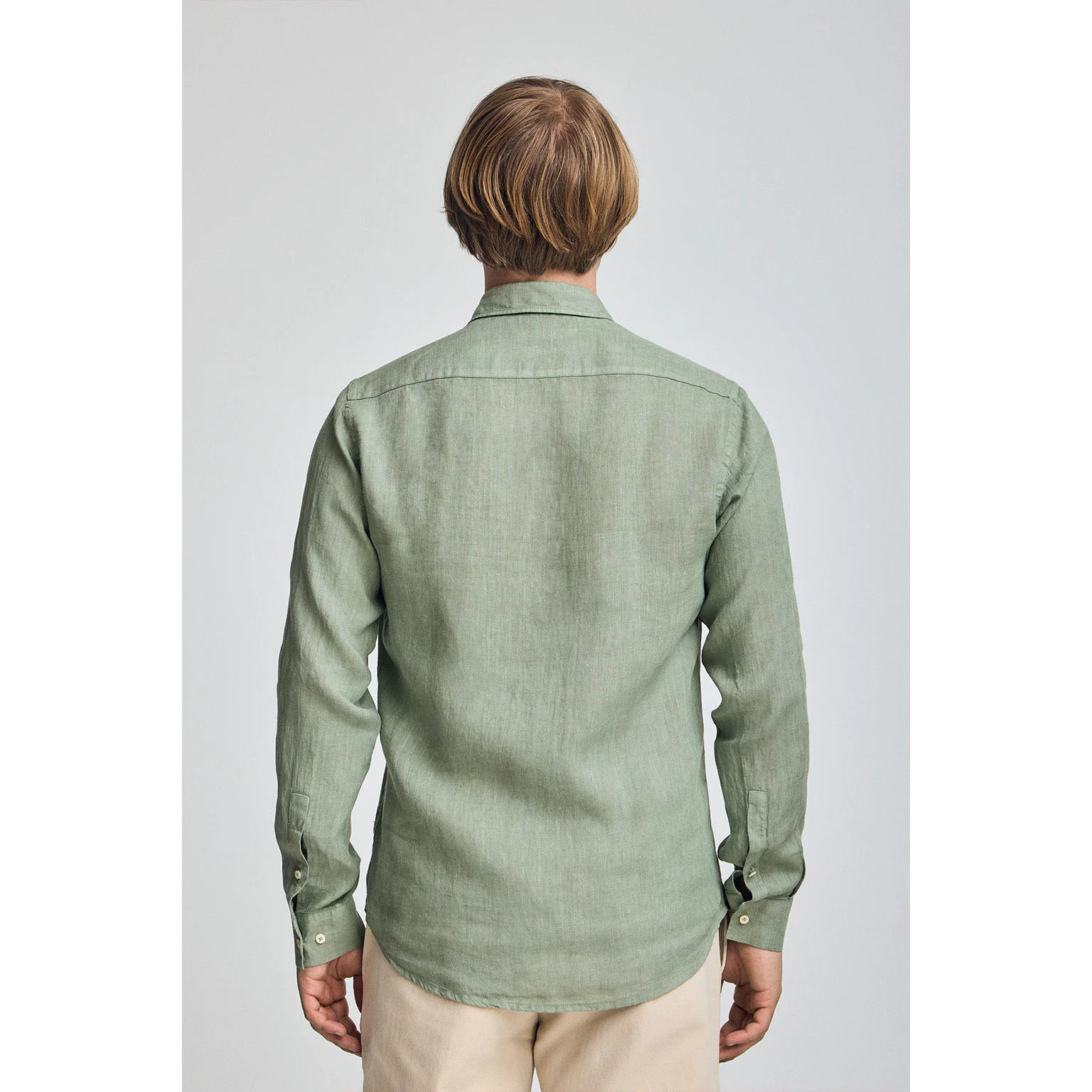 Camicia vede militare in lino tinta in capo con ricamo Rigby Go