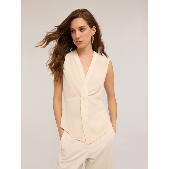 Motivi - Top con incrocio - Beige