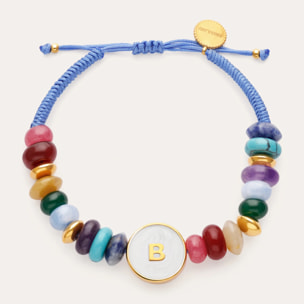 Pulsera Personalizada Letter Nácar Acero Baño Oro