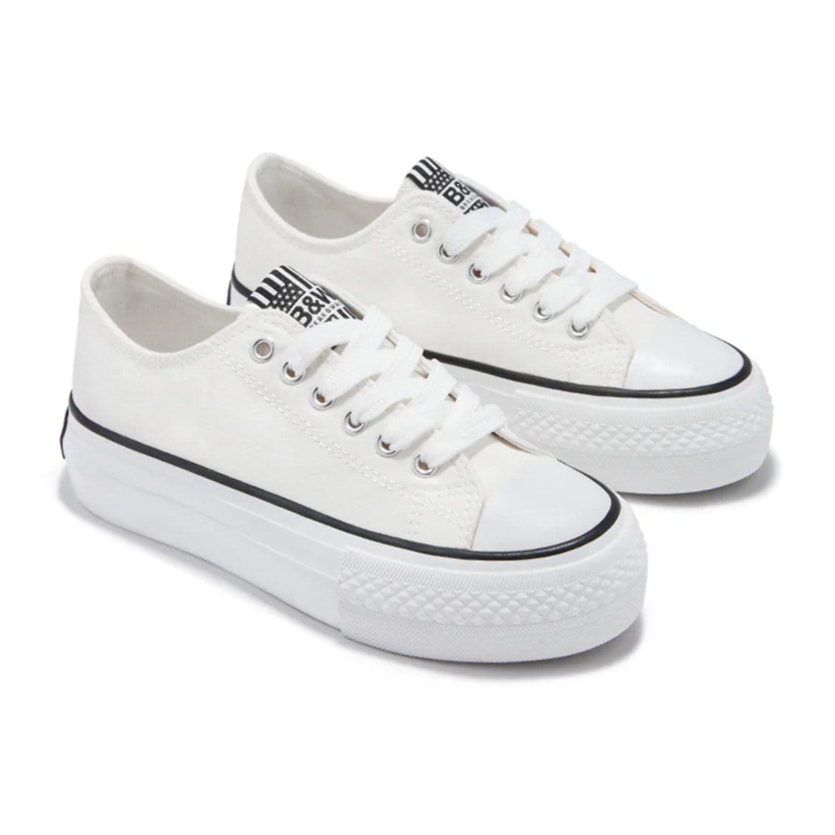 Zapatillas Lona Plataforma Blanco B&W