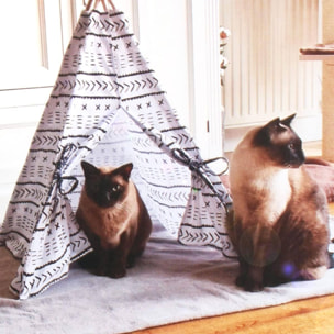 Well Home Carpa-Tipi para mascotas de lona 56x56x74cm
