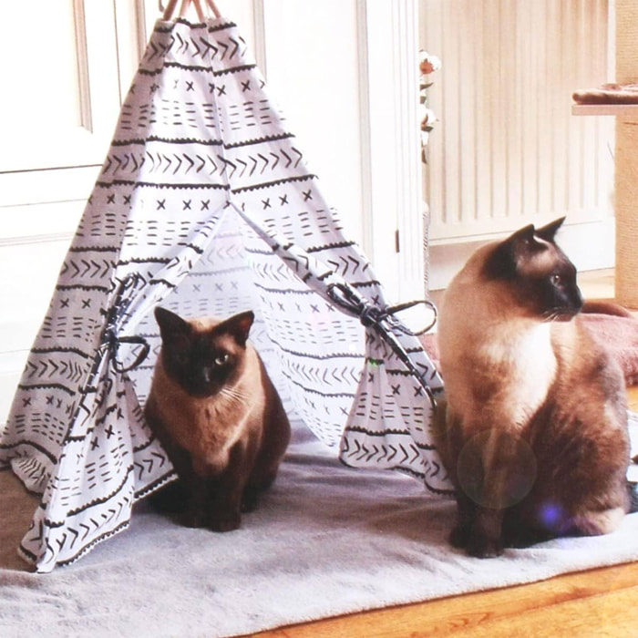 Well Home Carpa-Tipi para mascotas de lona 56x56x74cm