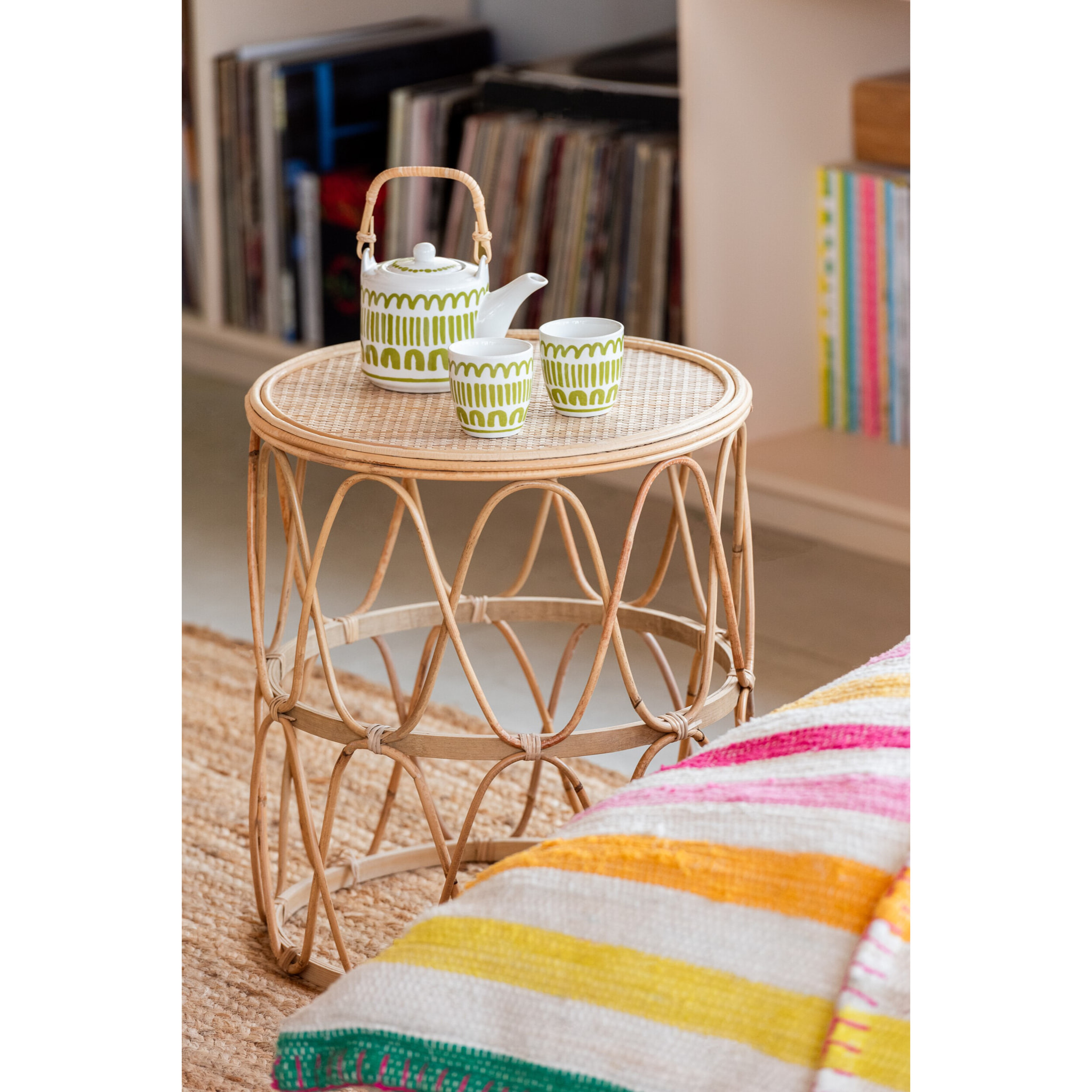 J-Line théière + tasses Ligne - céramique - vert - 3 pcs