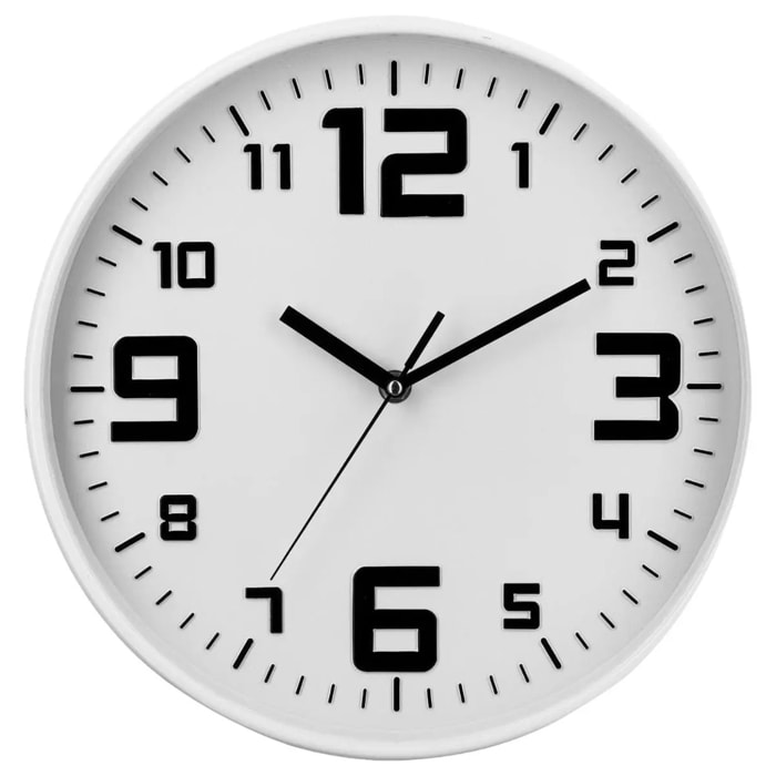 Horloge "Elian" en plastique blanc D30cm