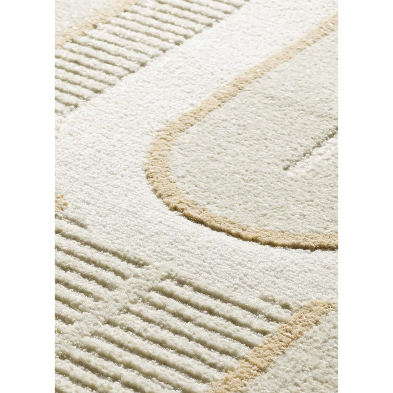 FLORA Alfombra geométrica con relieve en tonos beige, varias medidas disponibles