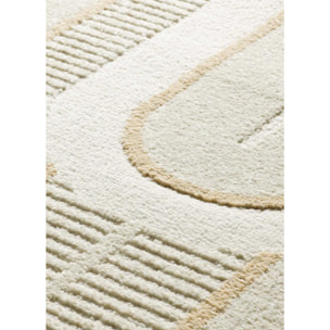 FLORA Alfombra geométrica con relieve en tonos beige, varias medidas disponibles