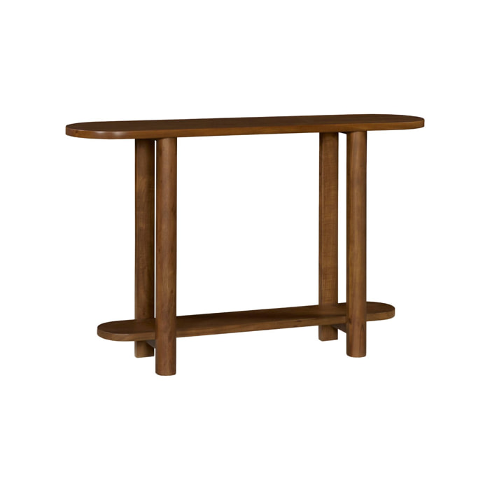 Console ovale bois d'acacia 2 niveaux SANA