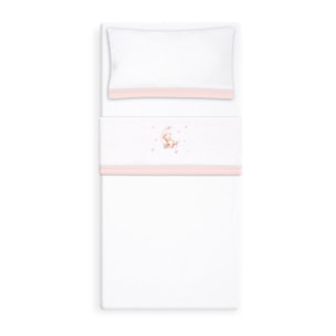 Triptico Coche Coralina Estampado Oso Luna Estrellas Bco/Rosa