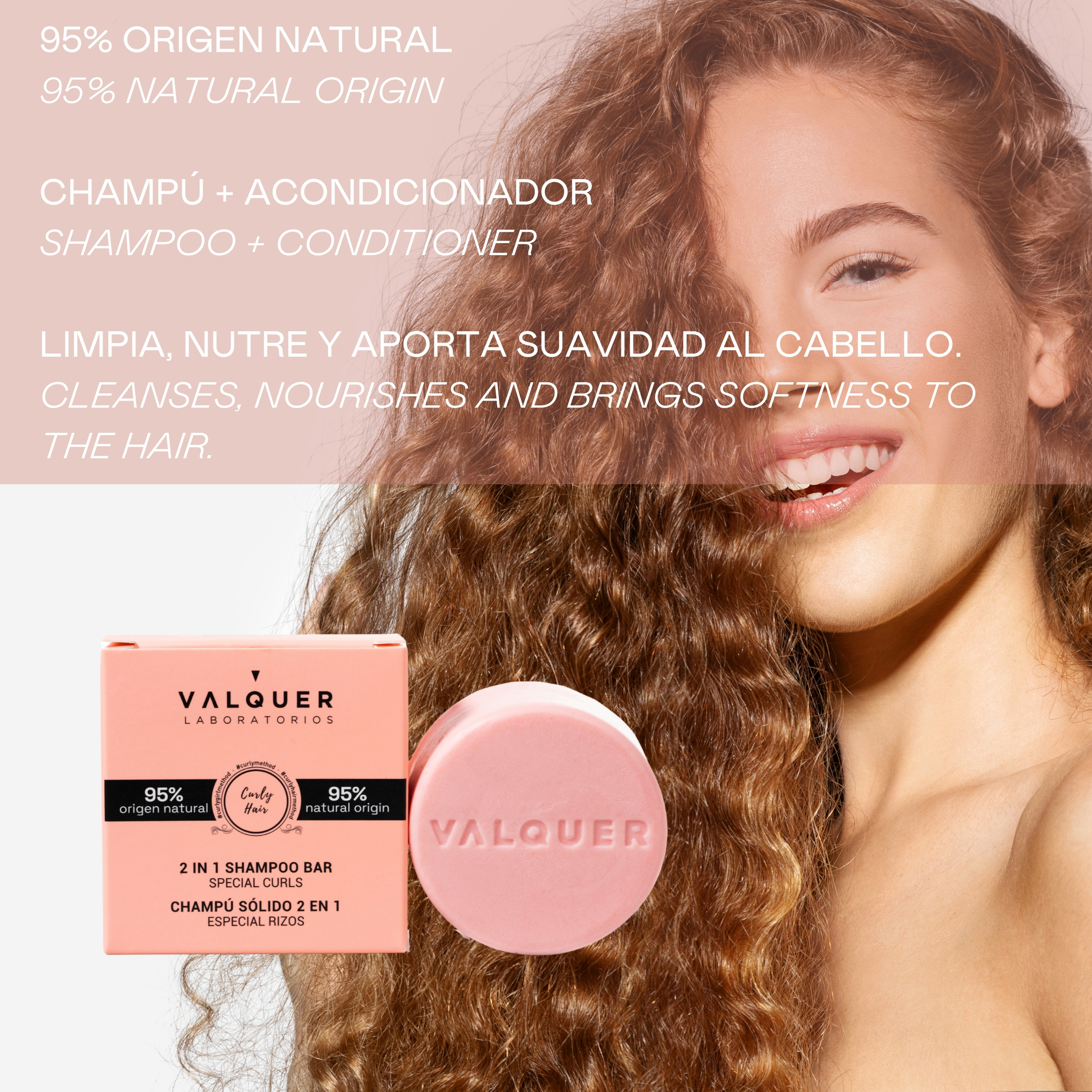 Valquer Champú sólido 2 en 1 Especial rizos - 70 G